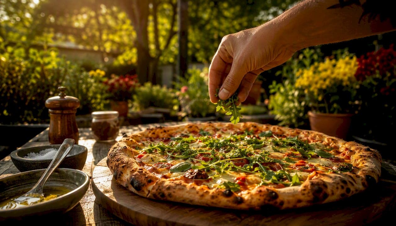 Fresh herbs on finished pizza: timing, technique, and flavour